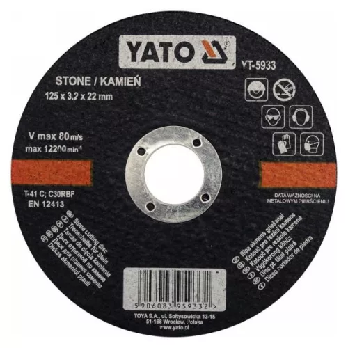 Yato vágókorong kőre 125 x 3,2 x 22 mm
