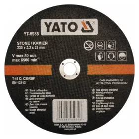 Yato vágókorong kőre 230 x 3,2 x 22 mm