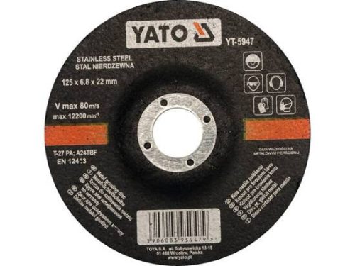 Yato tisztítókorong fémre 125 x 6,8 x 22,2 mm inox