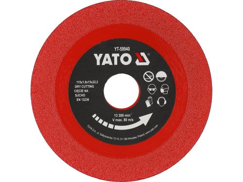 Yato gyémánt csempevágó és üvegvágó 115 x 22,2 mm