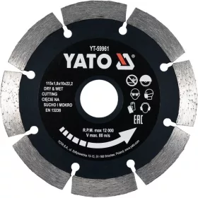 Yato gyémánt vágókorong 115 x 1,8 x 10 x 22,2 mm szegmentált
