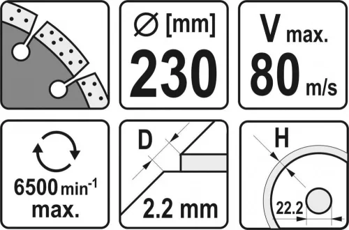 Yato gyémánt vágókorong 230 x 2,2 x 10 x 22,2 mm szegmentált