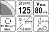 Yato gyémánt vágókorong 125 x 1,6 x 10 x 22,2 mm folytonos