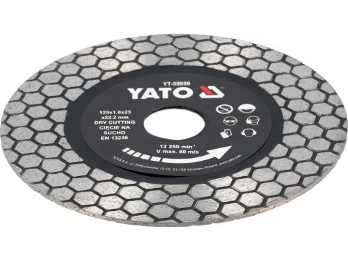 Yato gyémánt vágókorong legkeményebb csempékhez, száraz 125mm