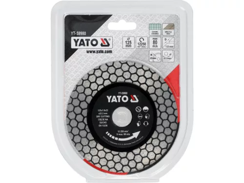 Yato gyémánt vágókorong legkeményebb csempékhez, száraz 125mm