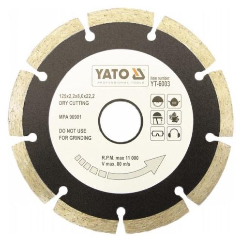 Yato gyémánt vágókorong 115 x 2,1 x 8,0 x 22,2 mm szegmentált
