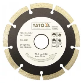Yato gyémánt vágókorong 180 x 2,5 x 8,0 x 22,2 mm szegmentált