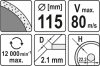 Yato gyémánt vágókorong 115 x 2,1 x 5,3 x 22,2 mm folytonos