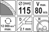 Yato gyémánt vágókorong 115 x 2,1 x 5,3 x 22,2 mm folytonos