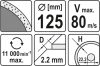 Yato gyémánt vágókorong 125 x 2,2 x 5,3 x 22,2 mm folytonos