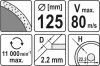 Yato gyémánt vágókorong 125 x 2,2 x 5,3 x 22,2 mm folytonos