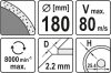 Yato gyémánt vágókorong 180 x 2,2 x 5,3 x 25,4 mm folytonos