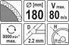 Yato gyémánt vágókorong 180 x 2,2 x 5,3 x 25,4 mm folytonos