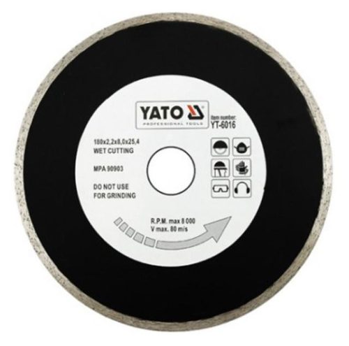 Yato gyémánt vágókorong 200 x 2,2 x 5,3 x 25,4 mm folytonos