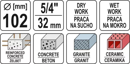 Yato gyémánt fúrókorona 82 mm
