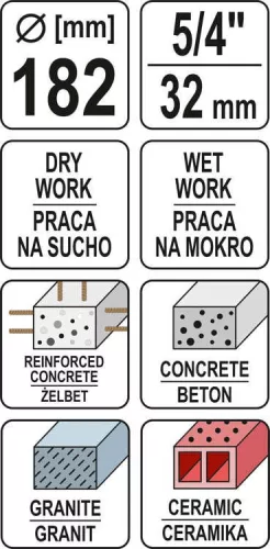 Yato gyémánt fúrókorona 182 mm
