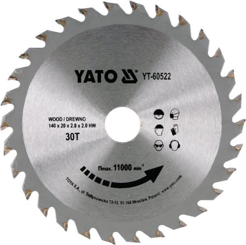 Yato fűrésztárcsa fához 140 x 20 x 2,0 mm / 30T