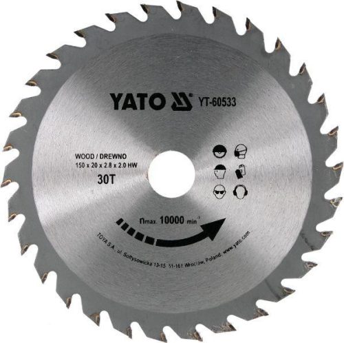 Yato fűrésztárcsa fához 150 x 20 x 2,0 mm / 30T