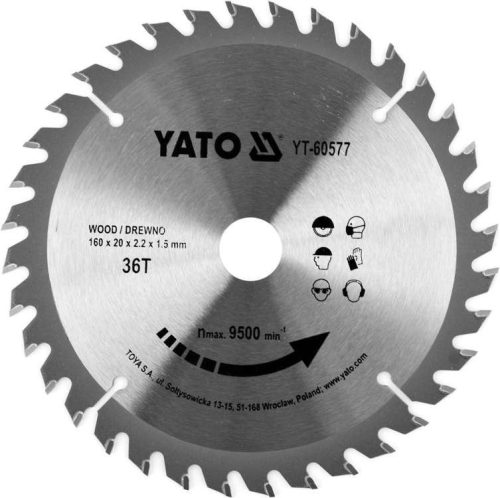 Yato fűrésztárcsa fához 160 x 20 x 1,5 mm / 36T