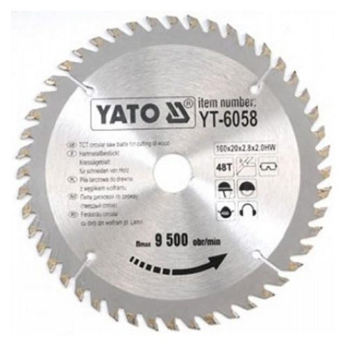 Yato fűrésztárcsa fához 160 x 20 x 2,0 mm / 48T