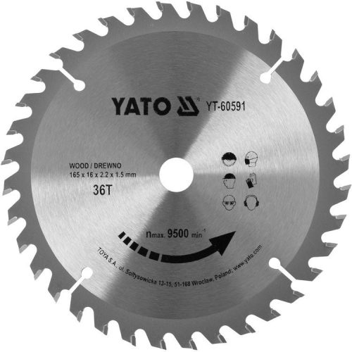 Yato fűrésztárcsa fához 165 x 16 x 1,5 mm / 36T