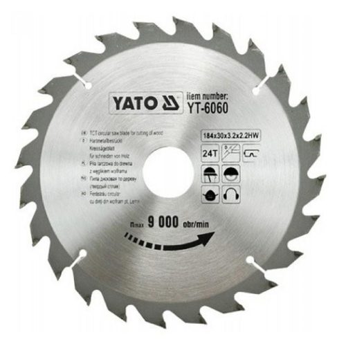 Yato fűrésztárcsa fához 184 x 30 x 2,2 mm / 24T