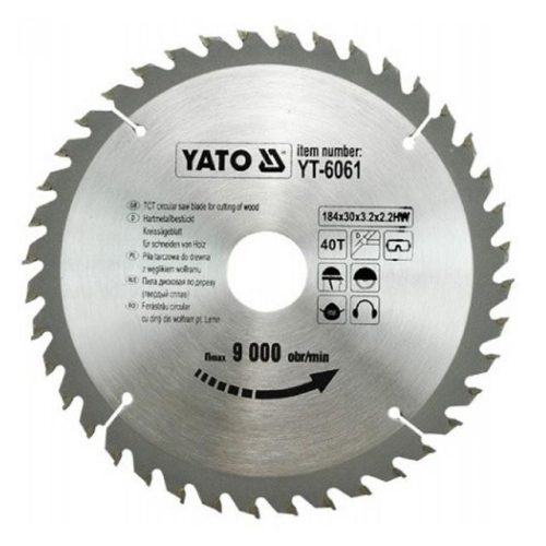 Yato fűrésztárcsa fához 184 x 30 x 2,2 mm / 40T