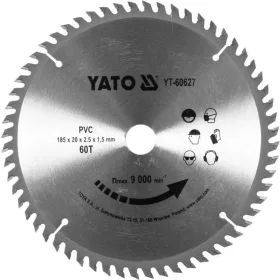Yato fűrésztárcsa PVC-hez 185 x 20 x 1,5 mm / 60T