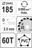 Yato fűrésztárcsa PVC-hez 185 x 20 x 1,5 mm / 60T
