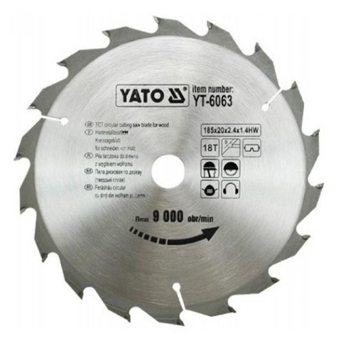 Yato fűrésztárcsa fához 185 x 20 x 1,4 mm / 18T