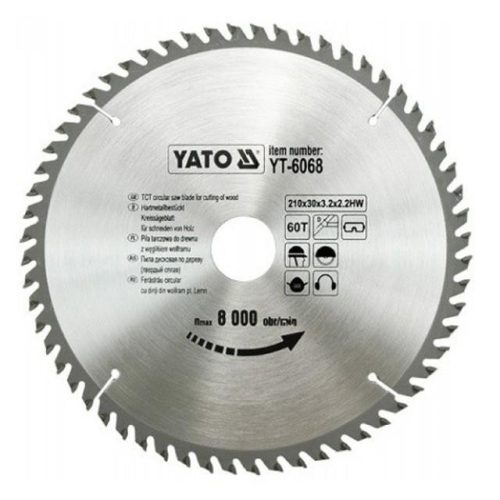 Yato fűrésztárcsa fához 210 x 30 x 2,2 mm / 60T