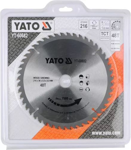 Yato fűrésztárcsa fához 216 x 30 x 2,2 mm / 48T