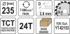 Yato fűrésztárcsa fához 235 x 25,4 x 1,8 mm / 24T