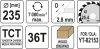 Yato fűrésztárcsa fához 235 x 25,4 x 1,8 mm / 36T