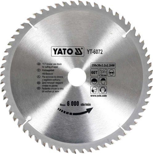 Yato fűrésztárcsa fához 250 x 30 x 2,2 mm / 60T