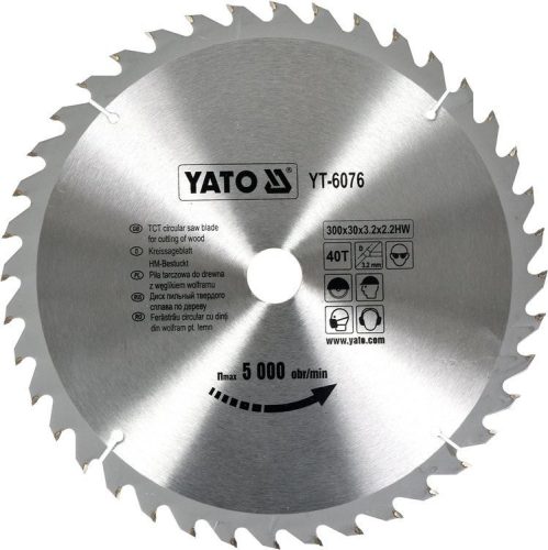 Yato fűrésztárcsa fához 300 x 30 x 2,0 mm / 40T