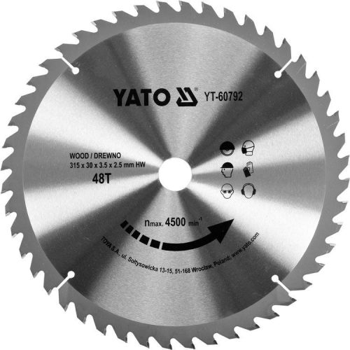 Yato fűrésztárcsa fához 315 x 30 x 2,5 mm / 48T