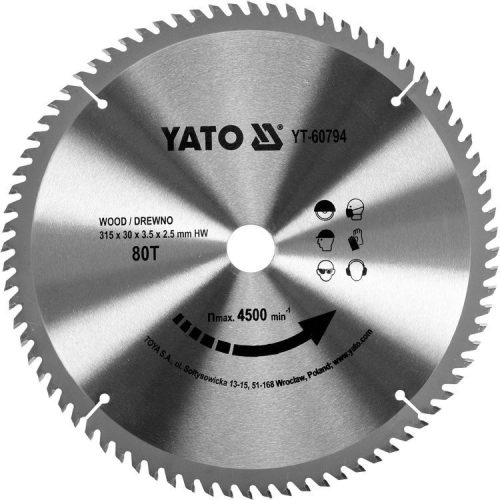 Yato Fűrésztárcsa fához 315 x 30 x 2,5 mm / 80T