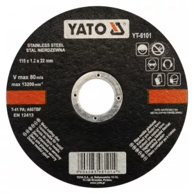 Yato vágókorong fémre 115 x 1,2 x 22 mm inox