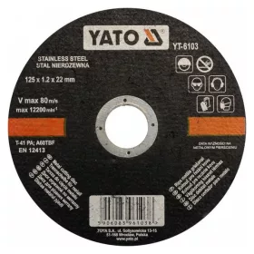 Yato vágókorong fémre 125 x 1,2 x 22 mm inox