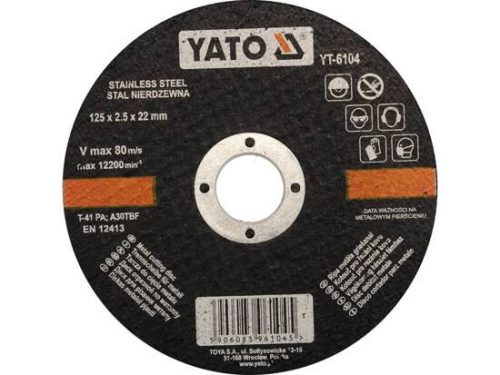 Yato vágókorong fémre 125 x 2,5 x 22,2 mm inox