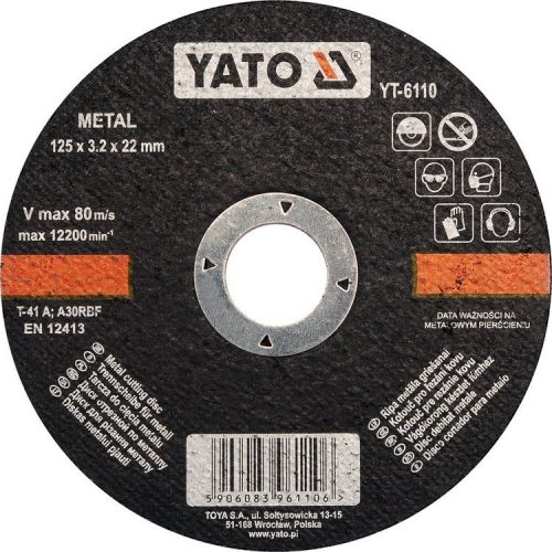 Yato vágókorong fémre 125 x 3,2 x 22 mm