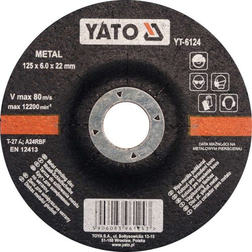 Yato tisztítókorong fémre 125 x 6,0 x 22,2 mm
