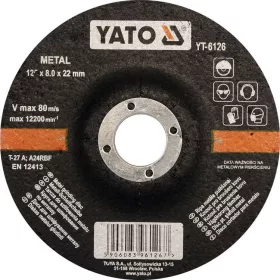 Yato tisztítókorong fémre 125 x 8,0 x 22,2 mm