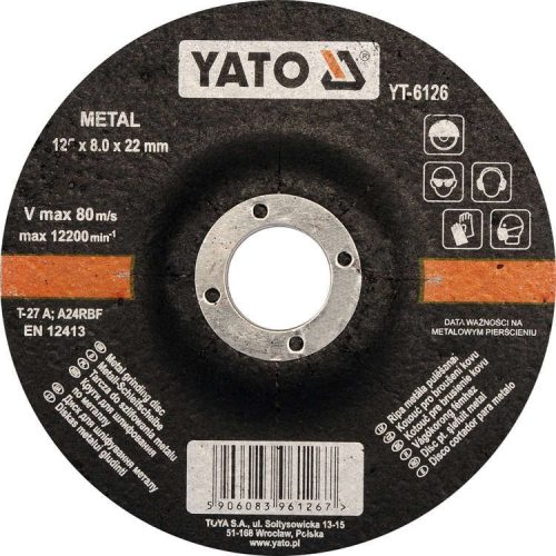 Yato tisztítókorong fémre 125 x 8,0 x 22,2 mm