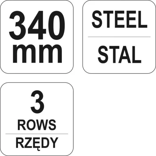 Yato drótkefe 3 soros hajlított műanyag nyéllel