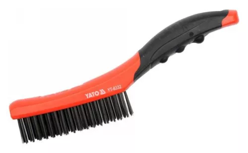 Yato drótkefe 4 soros hajlított műanyag nyéllel