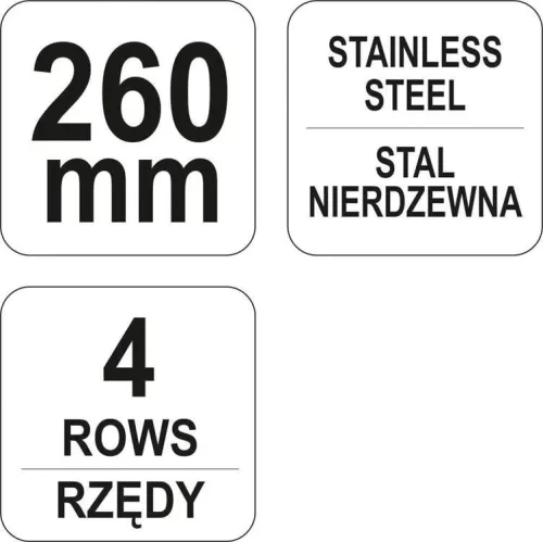 Yato drótkefe inox 4 soros 260 mm