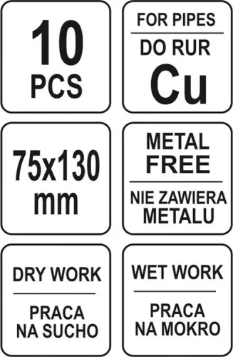 Yato rézcső tisztító szivacs 75 x 130 mm (10 db/cs)