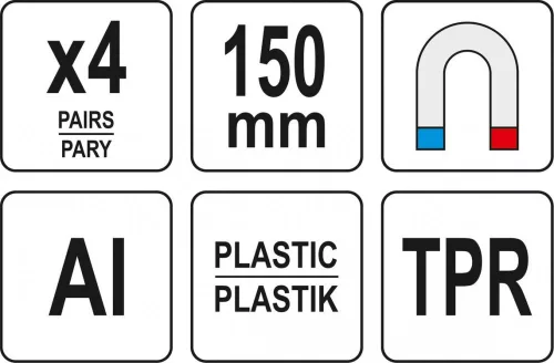 Yato satu szorítópofa készlet 8 részes (4 pár) 150 mm